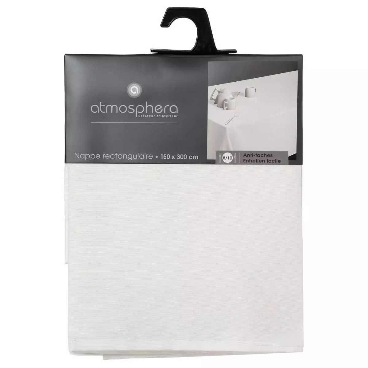 Nappe rectangulaire anti tache (L300 cm) Lina Ivoire 4