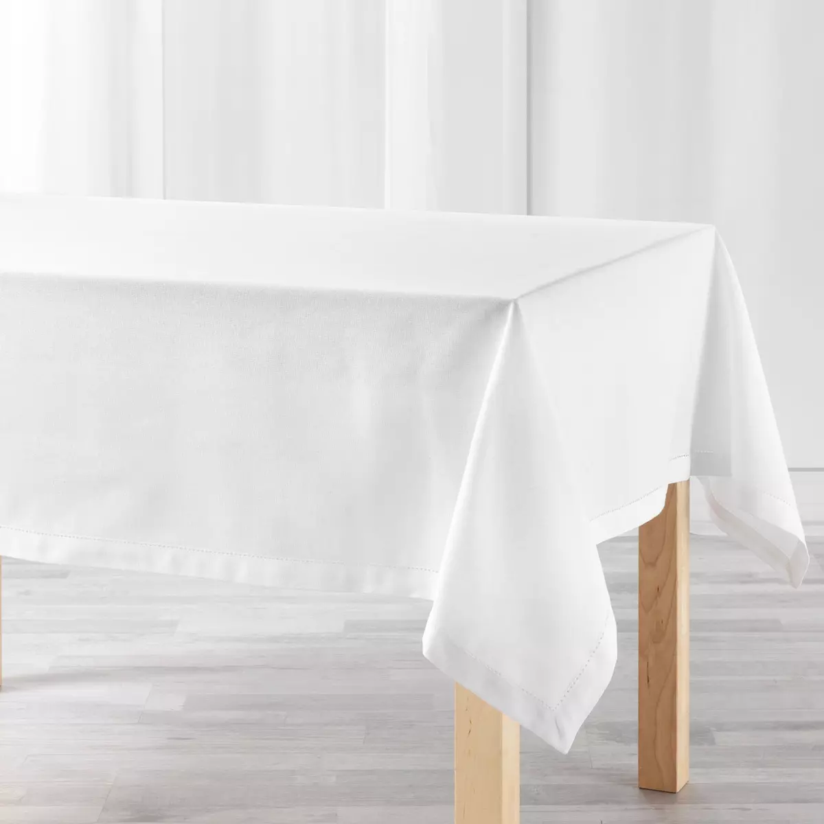 Tovaglia rettangolare cotone (L240 cm) Charline Bianco 1
