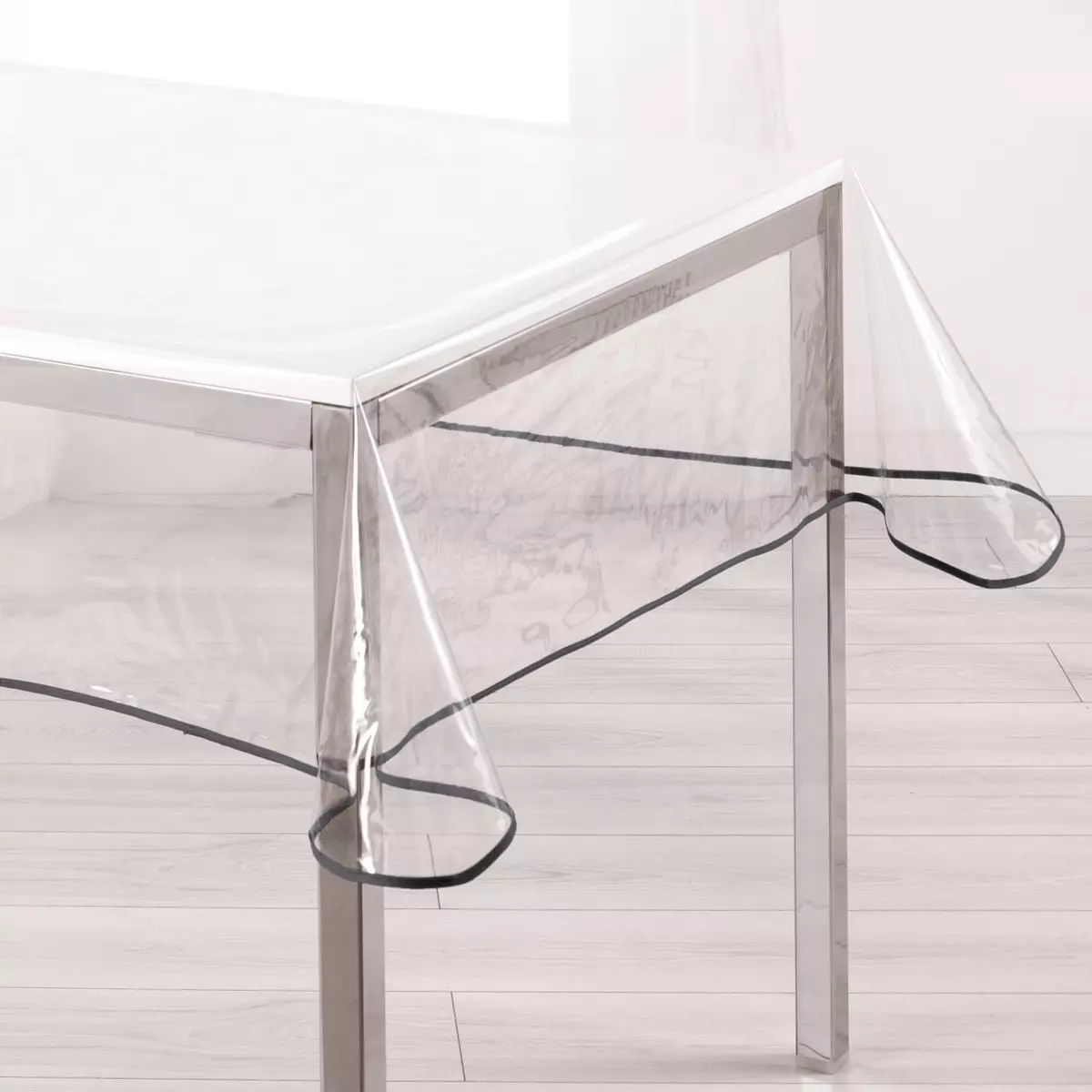 Nappe rectangulaire toile cirée transparente (L240 cm) Garden Anthracite 1
