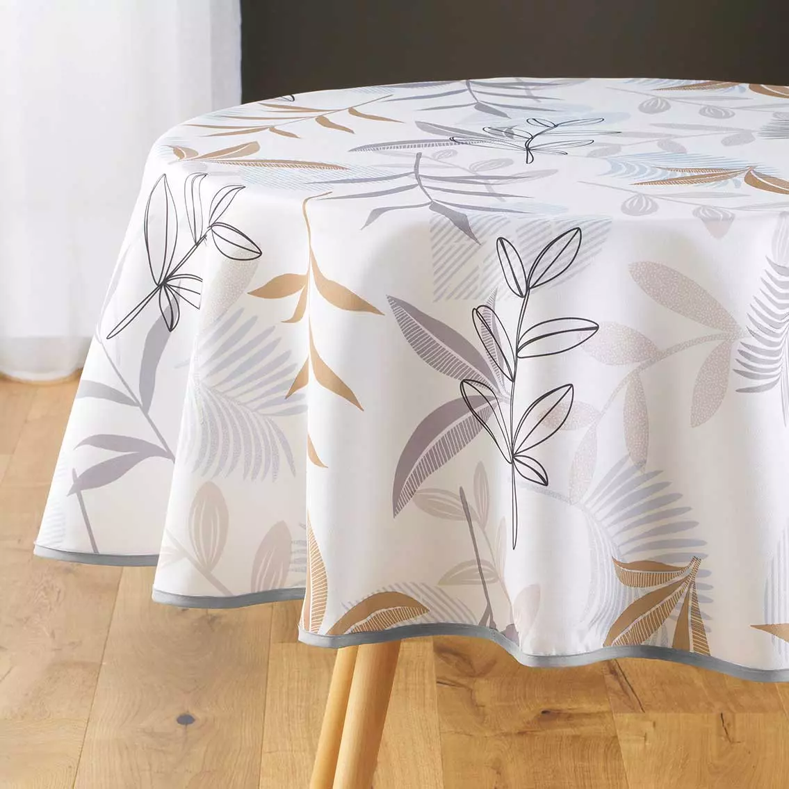 Tovaglia rotonda antimacchia (D180 cm) Miraline Grigio 3