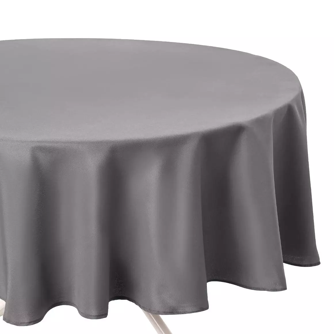 Runde Tischdecke (D180 cm) mit Fleckschutz Lina Grau 2