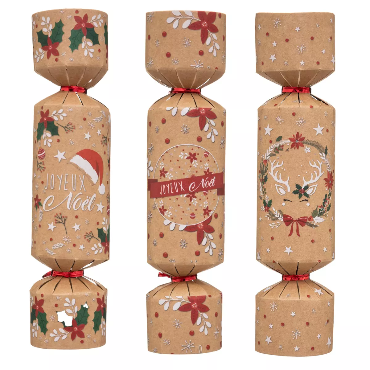 Lot de 6 crackers Kraft Beige 1