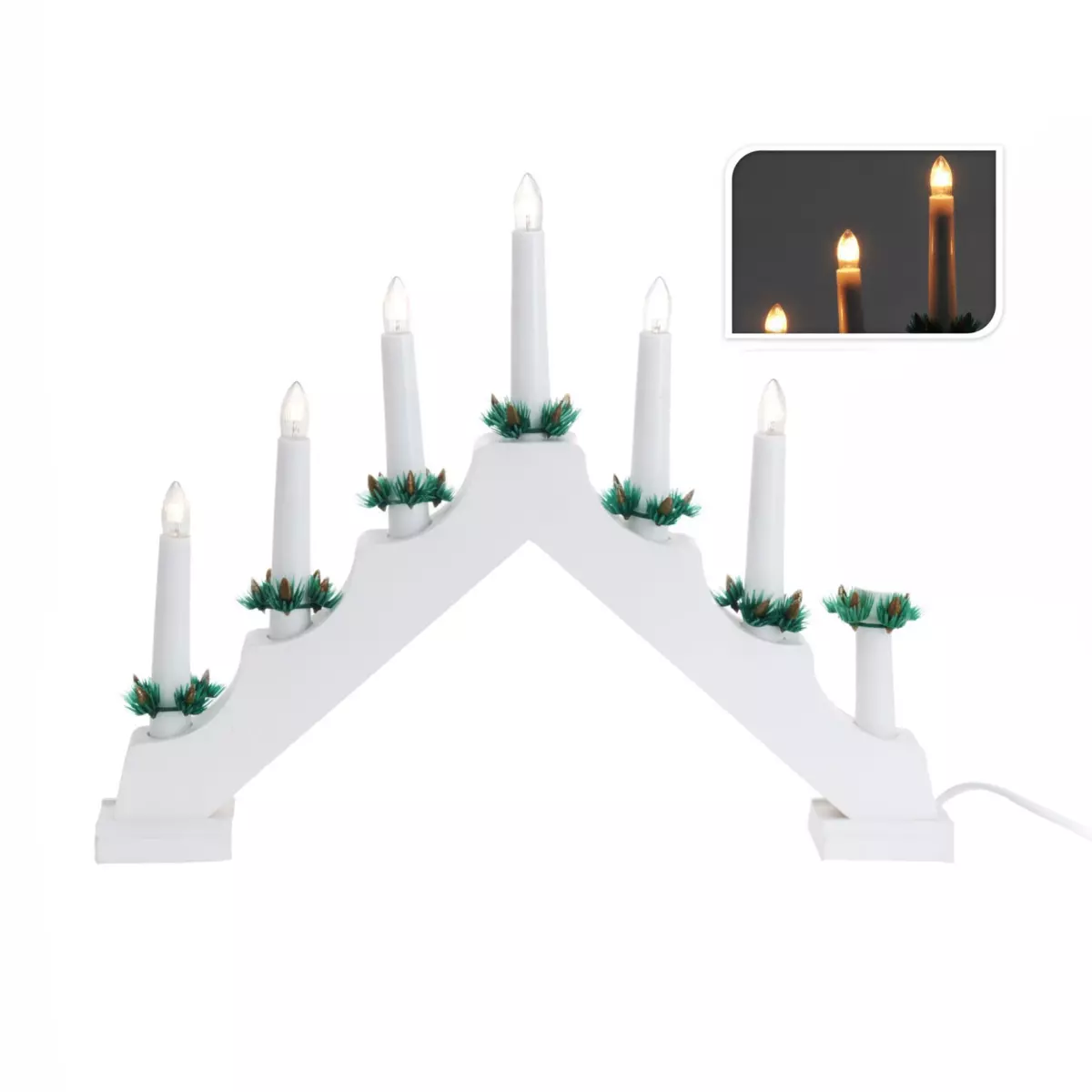 Candelabro luminoso Minuteur Blanco 2