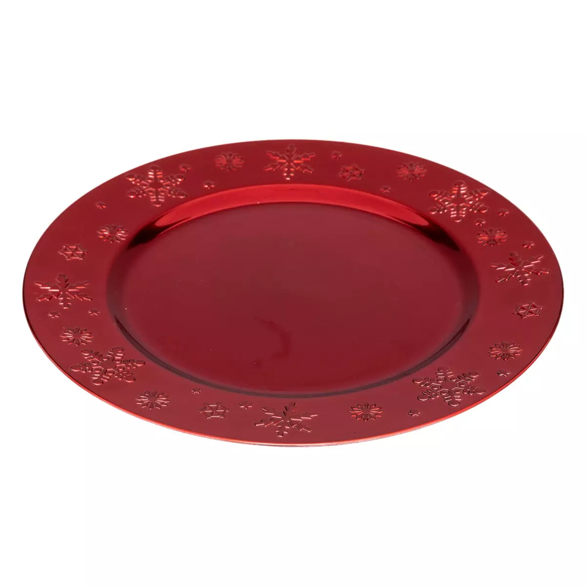 12er Set Platzteller Schneeflocken Rot 2
