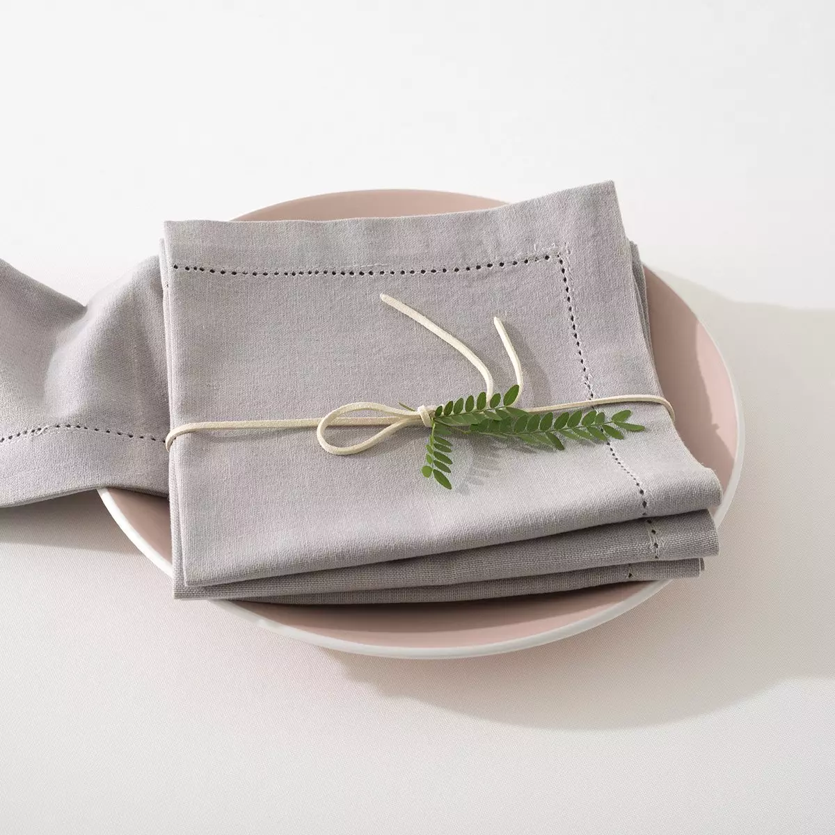 Lot de 4 serviettes Chambray Gris clair 1