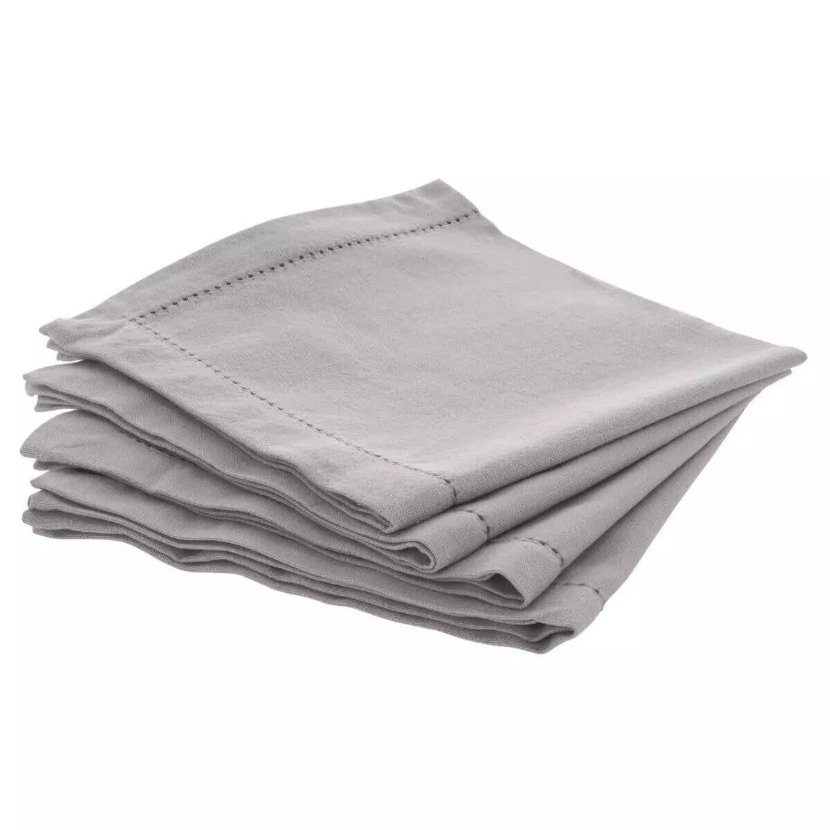 Set van 4 servetten Chambray Lichtgrijs 3