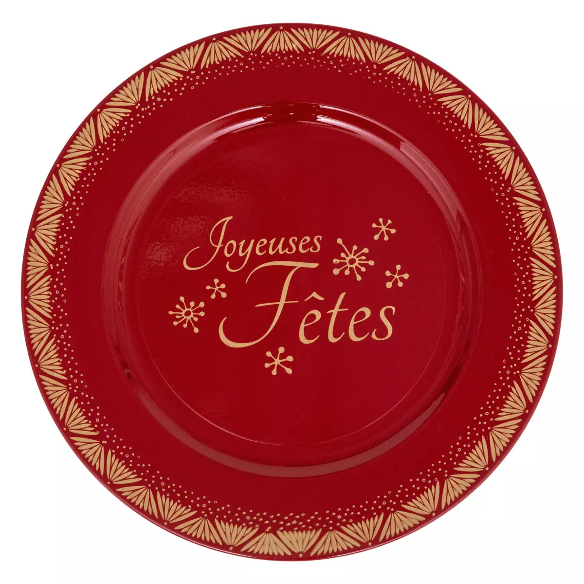 Set van 12 onderborden Joyeuses Fêtes Rood 1