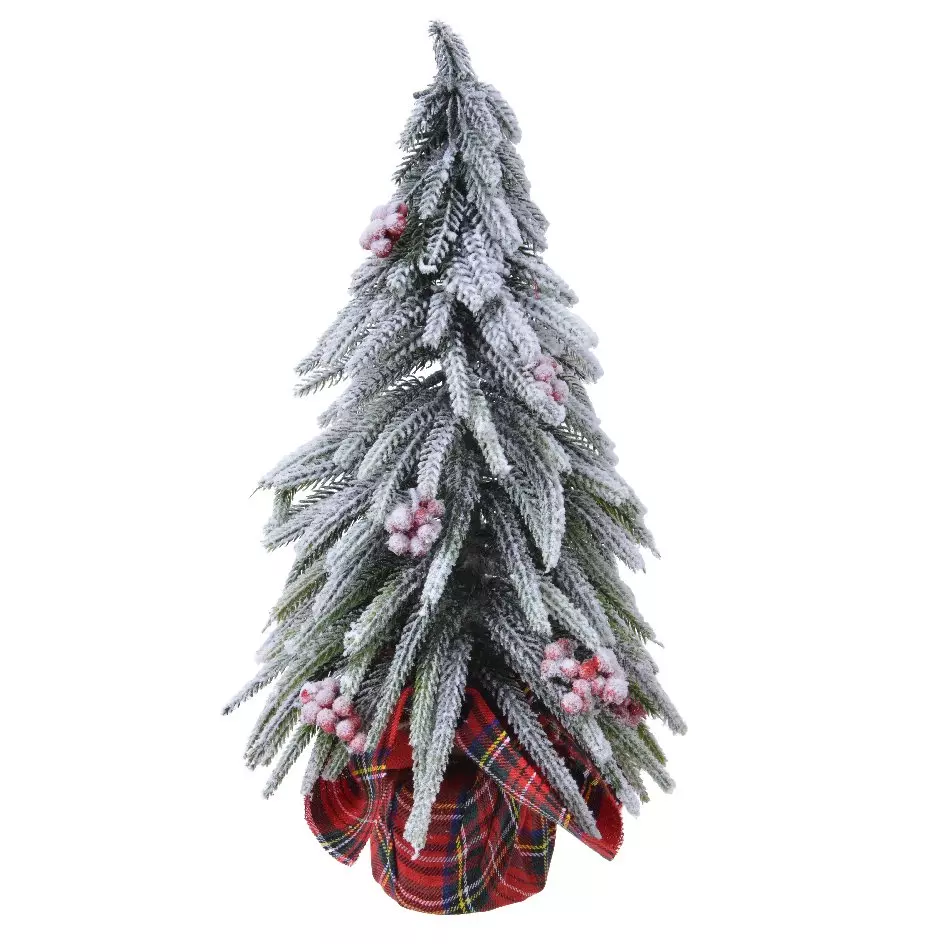 Albero artificiale da tavolo Bacche Alt. 20 cm Verde innevato