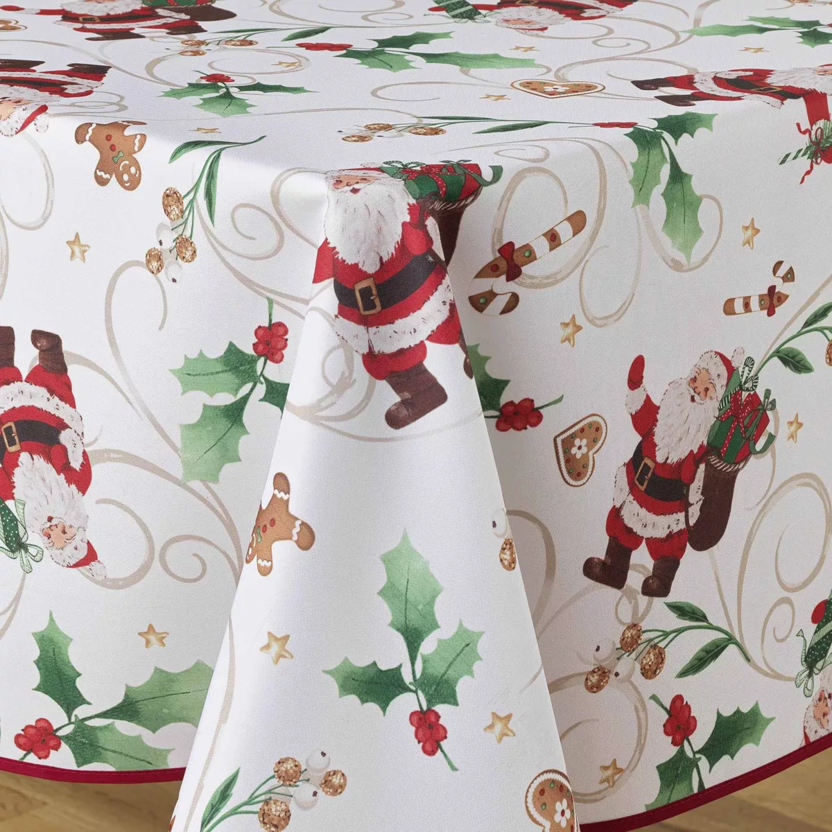 Tovaglia antimacchia Babbo Natale L300 cm Bianco