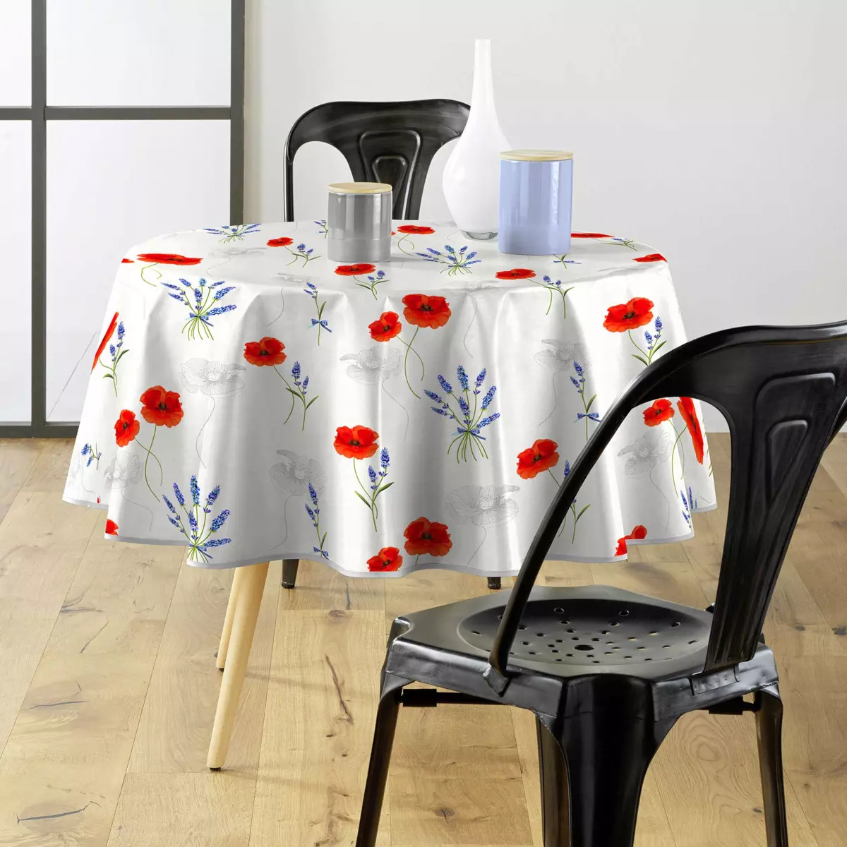 Nappe ronde PVC (D160 cm) Sisteron Rouge  1