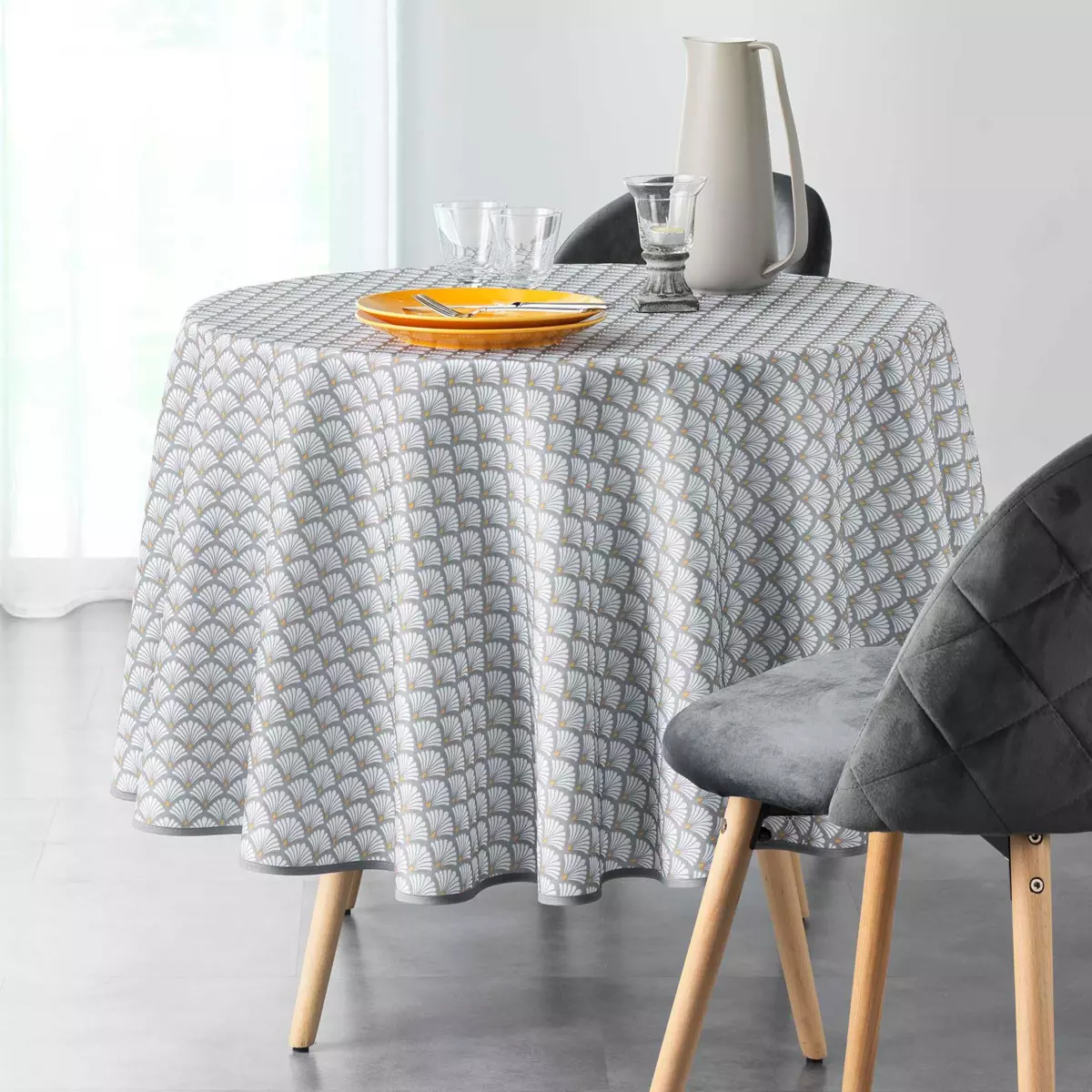 Tovaglia rotonda antimacchia (Ø180 cm) Artchic Bianco 1