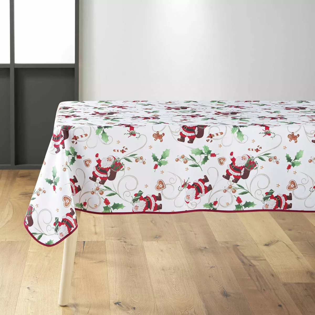 Nappe rectangulaire anti tache (150 x 240 cm) Père Noël Blanc