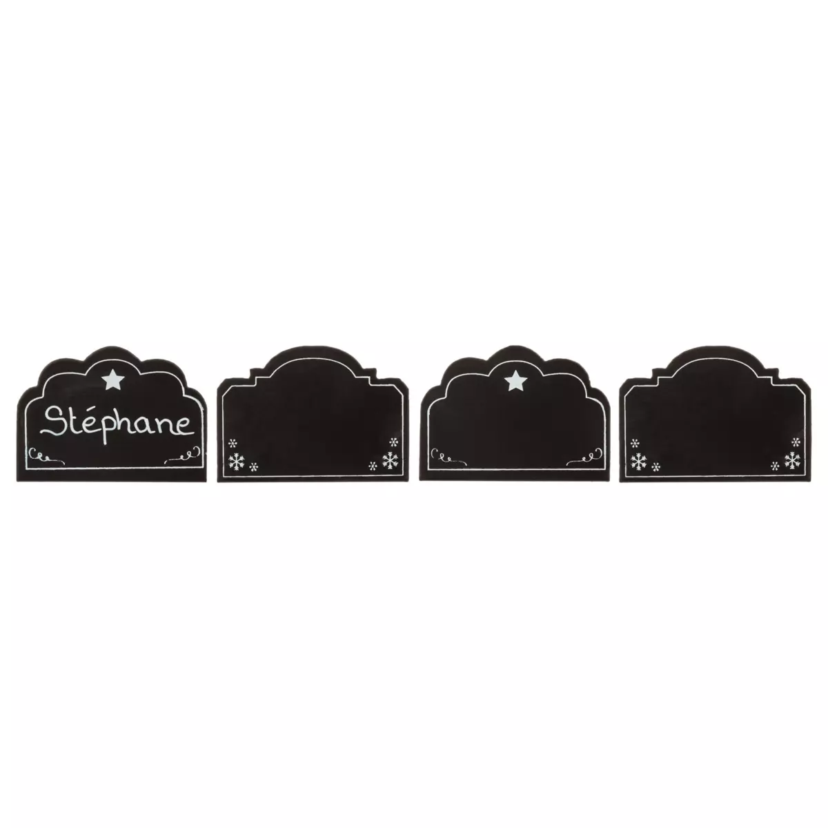 Lot de 4 porte-nom ou menu ardoise Noir 1