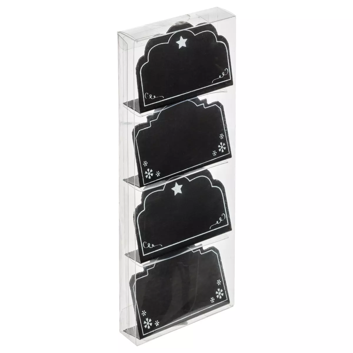Lot de 4 porte-nom ou menu ardoise Noir 3