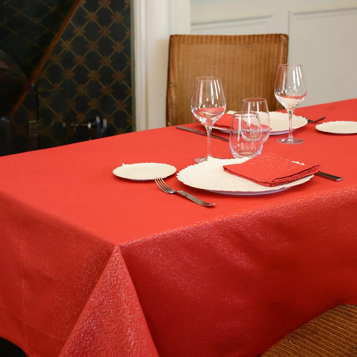 Rechteckige Tischdecke (L300 cm) Etincelle Rot 1