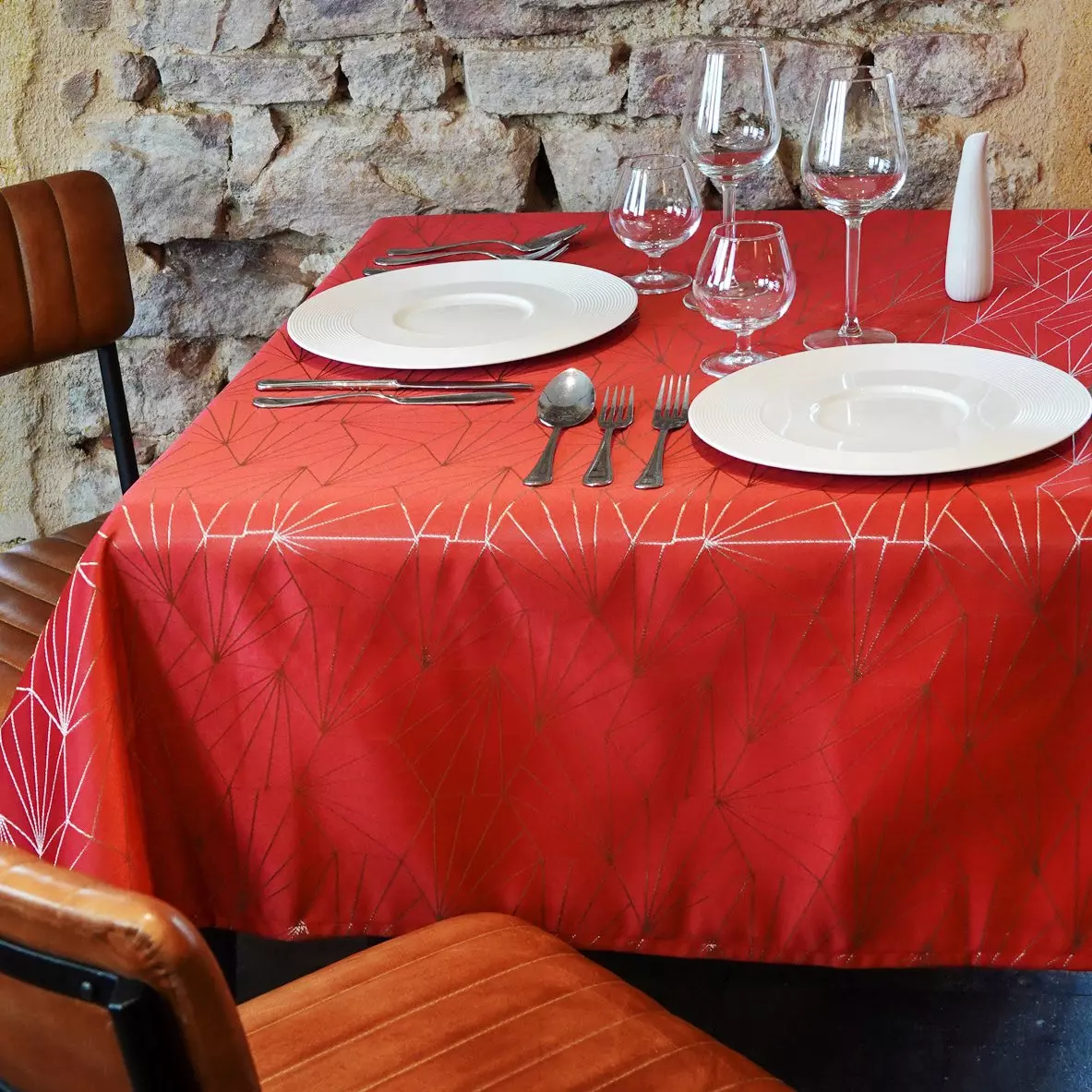 Tovaglia rettangolare (L300 cm) Facette Rosso 1