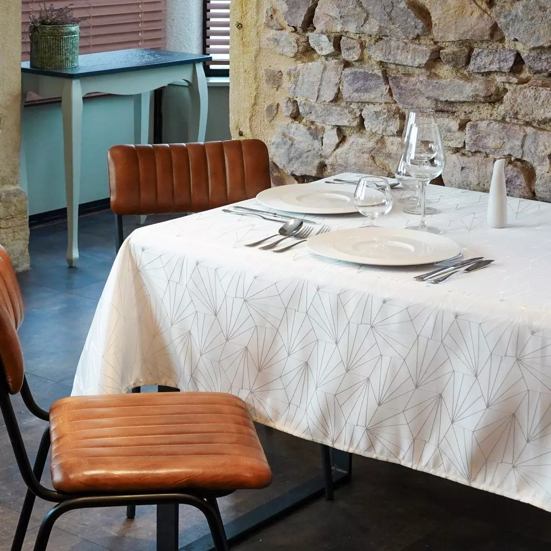 Rechteckige Tischdecke (L300 cm) Facette Weiß 3