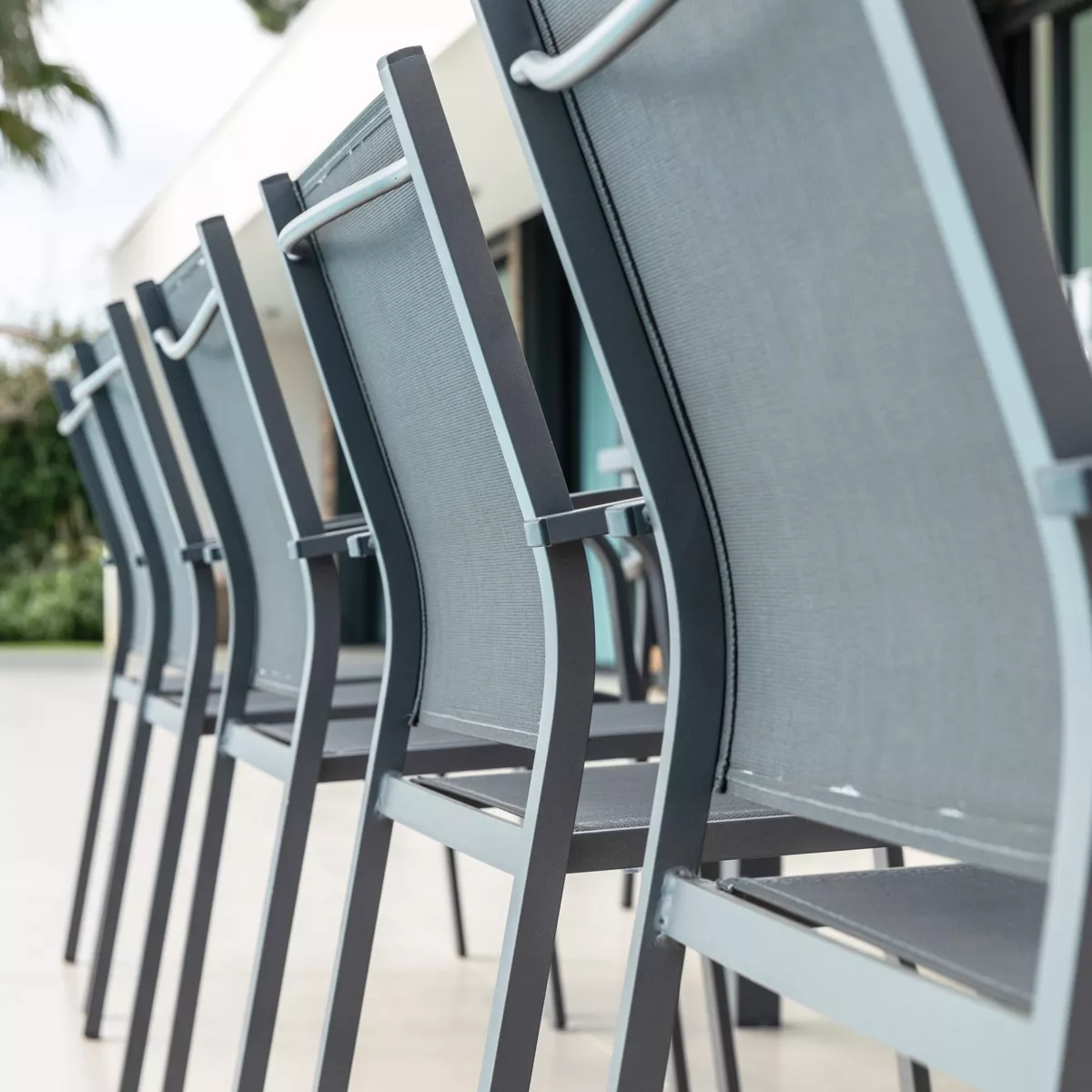 Fauteuil de jardin alu empilable Murano - Gris anthracite 5