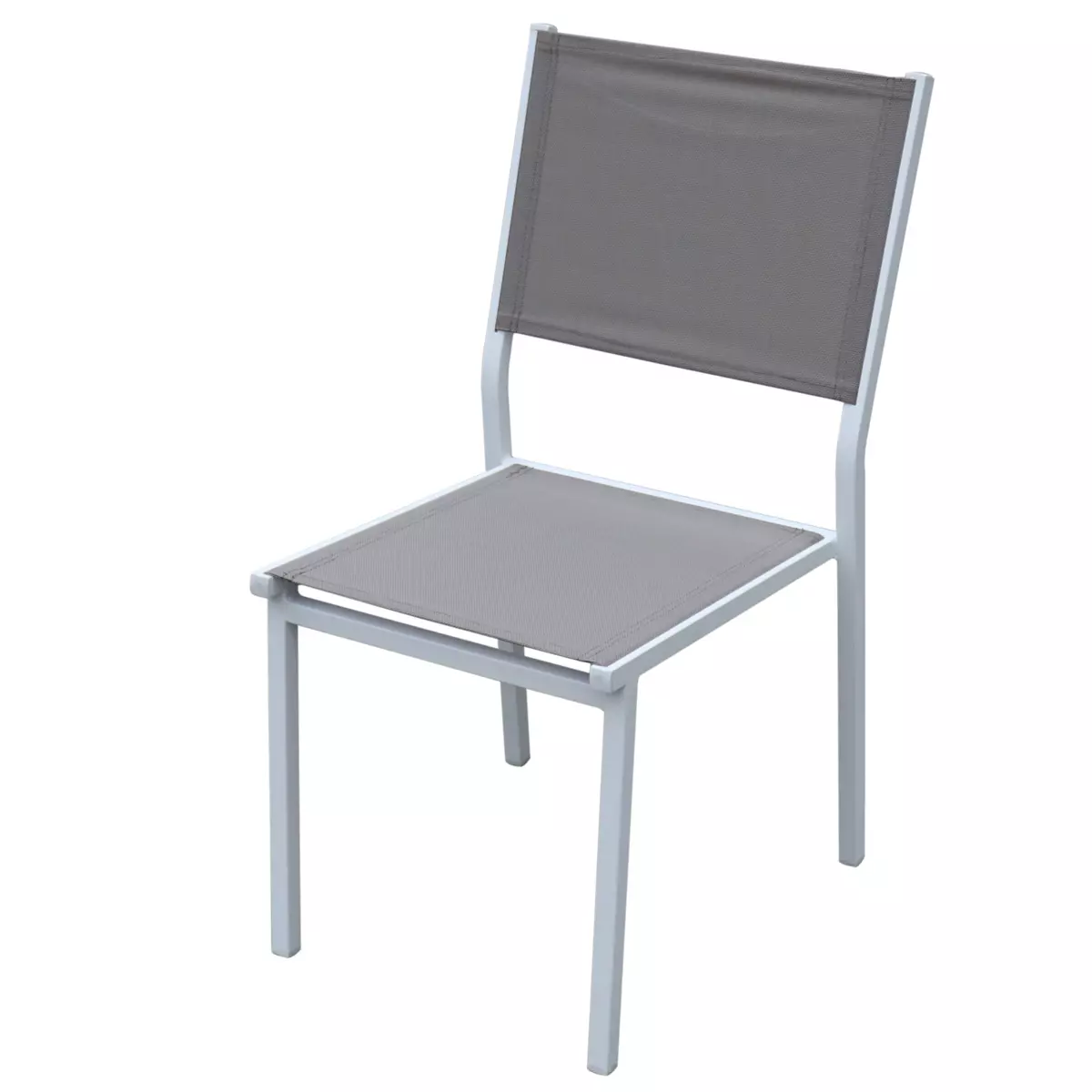 Silla de jardín alu apilable Murano - Blanco / Topo 4