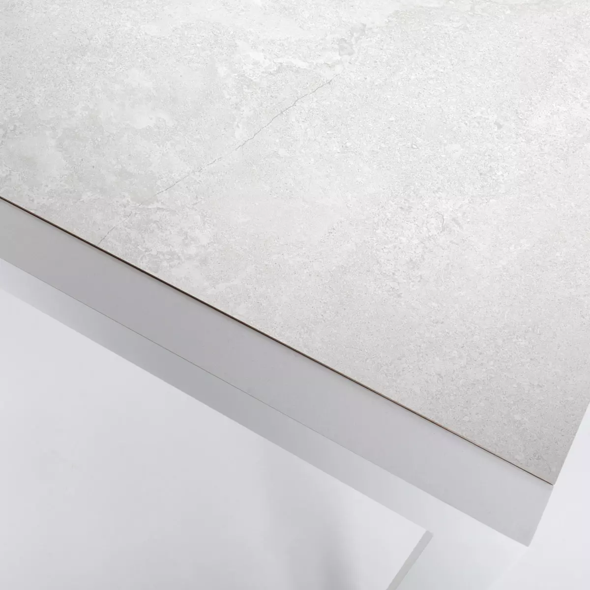 Table de jardin 6 places Aluminium/Céramique Modena (150 x 75 cm) - Blanc/Gris 5