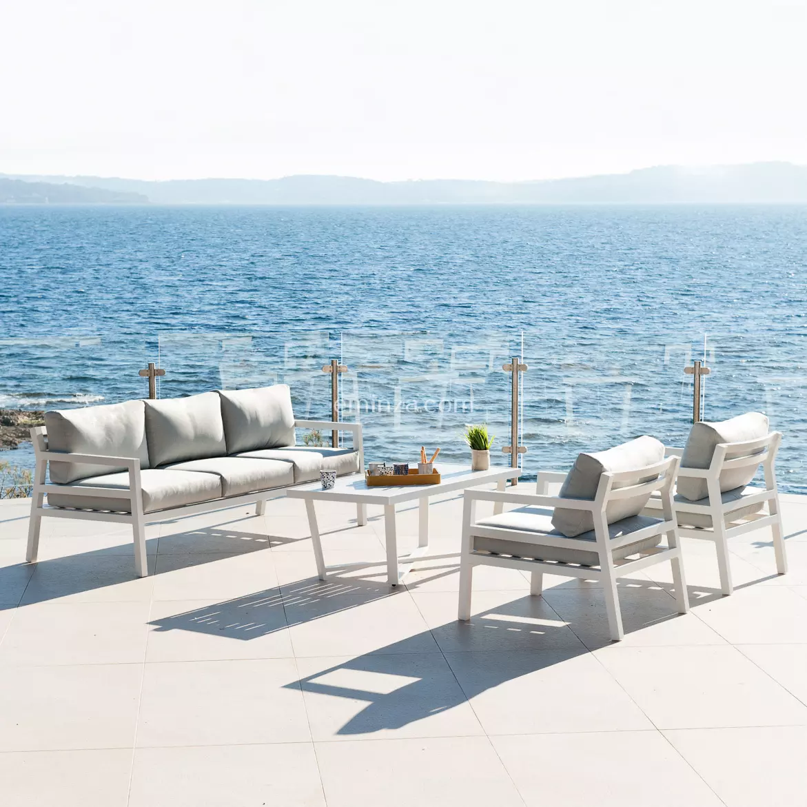 Salon de jardin Mykonos Blanc - 5 places 1