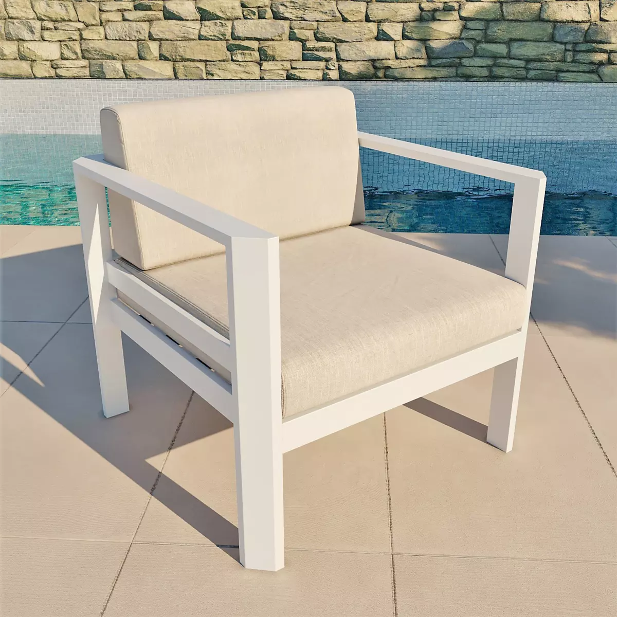 Salon de jardin Ostara Blanc - 5 places 6