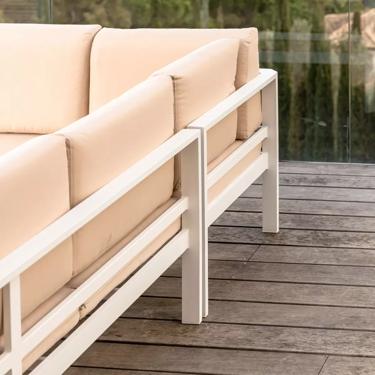 Salon de jardin d'angle Ostara Blanc - 6  places 8