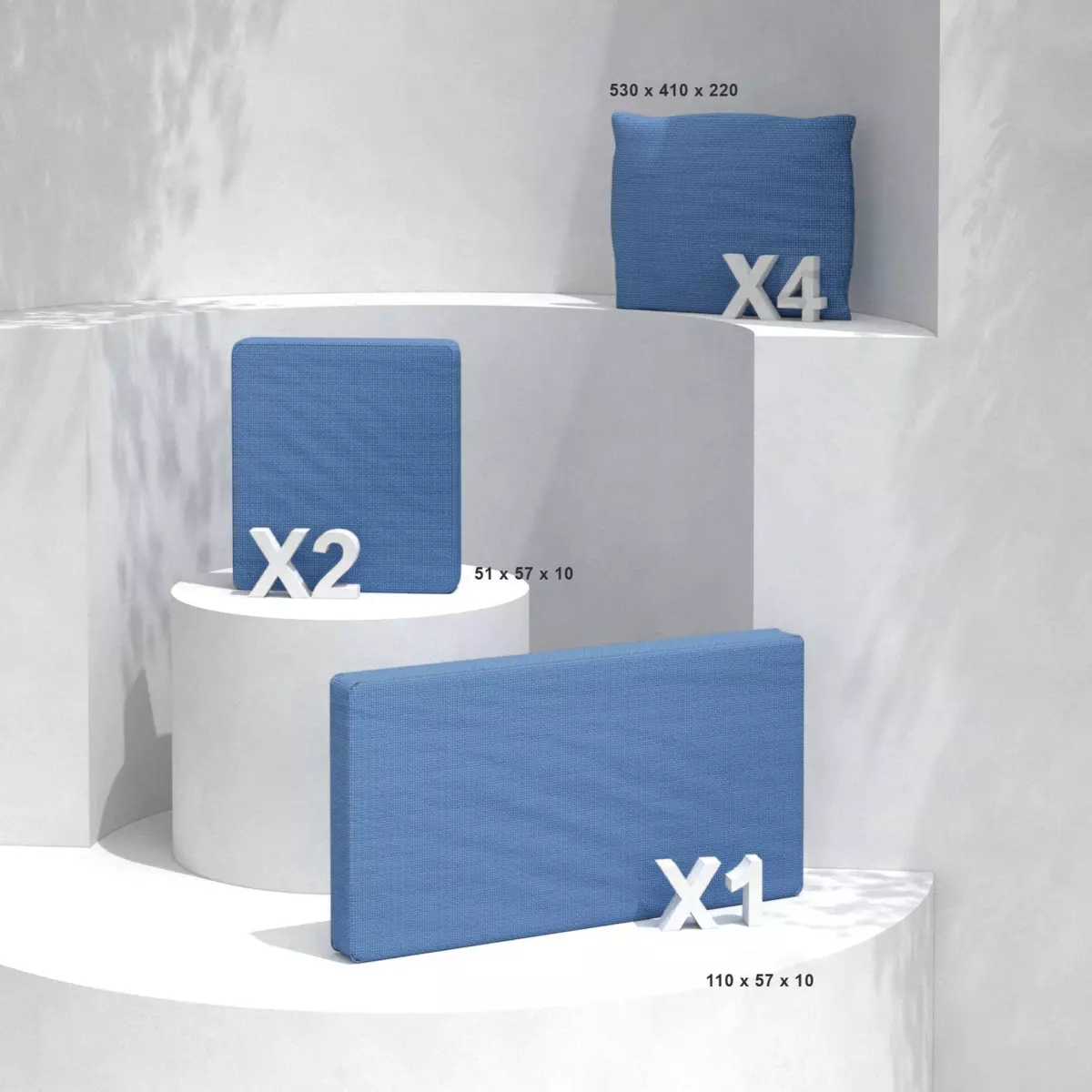 Coussins de remplacement pour salon de jardin Calvi 4 places - Bleu 1