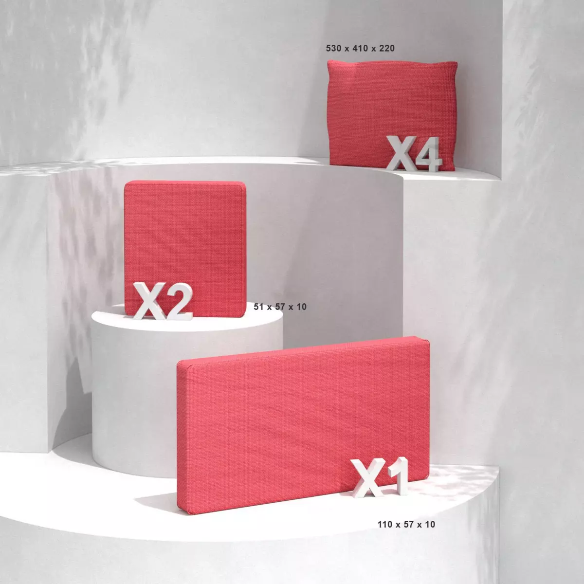 Fundas de cojín de reemplazo para el conjunto de jardín Calvi 4 personas - Rojo 1