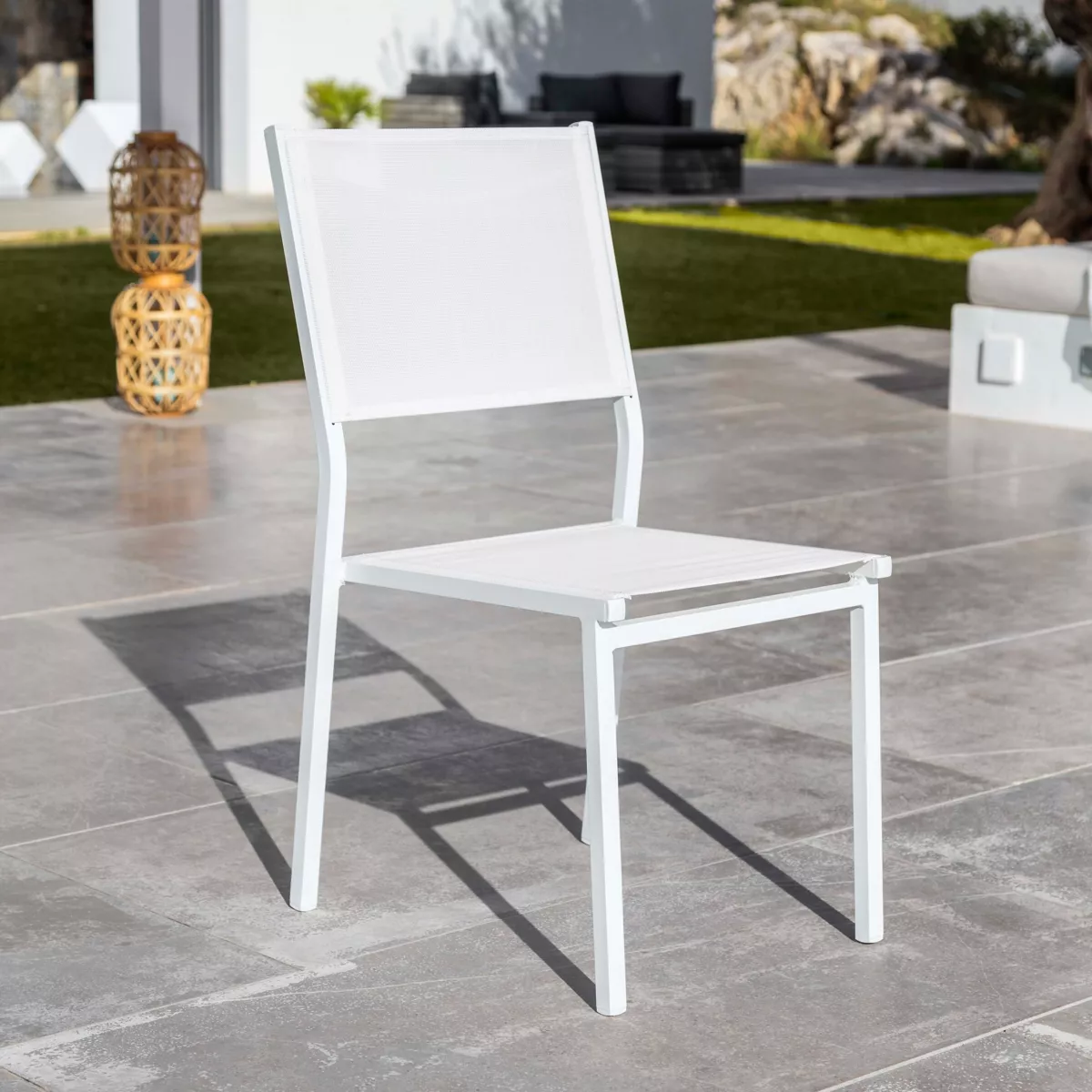 Chaise de jardin alu empilable Murano - Blanche 4