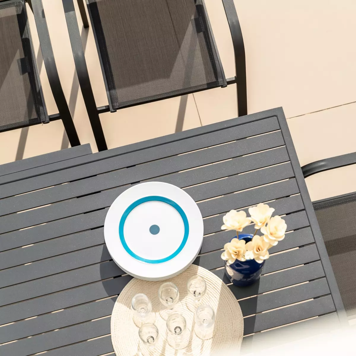 Table de jardin extensible 12 places Aluminium Murano (320 x 100 cm) - Gris anthracite 3