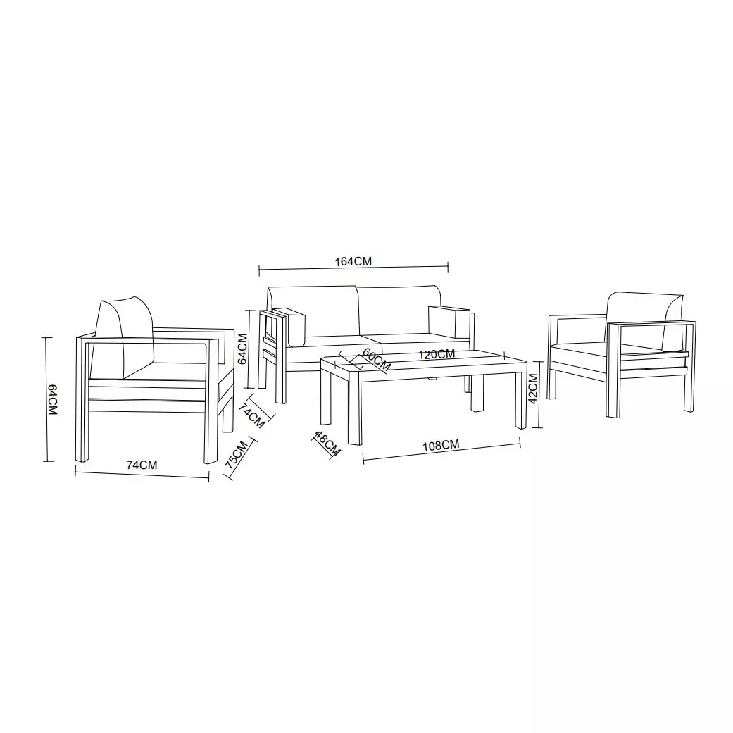 Salon de jardin Ostara Blanc - 4 places 7