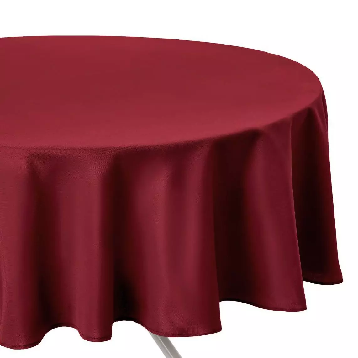 Nappe ronde anti tache (D180 cm) Lina Rouge bordeaux 2