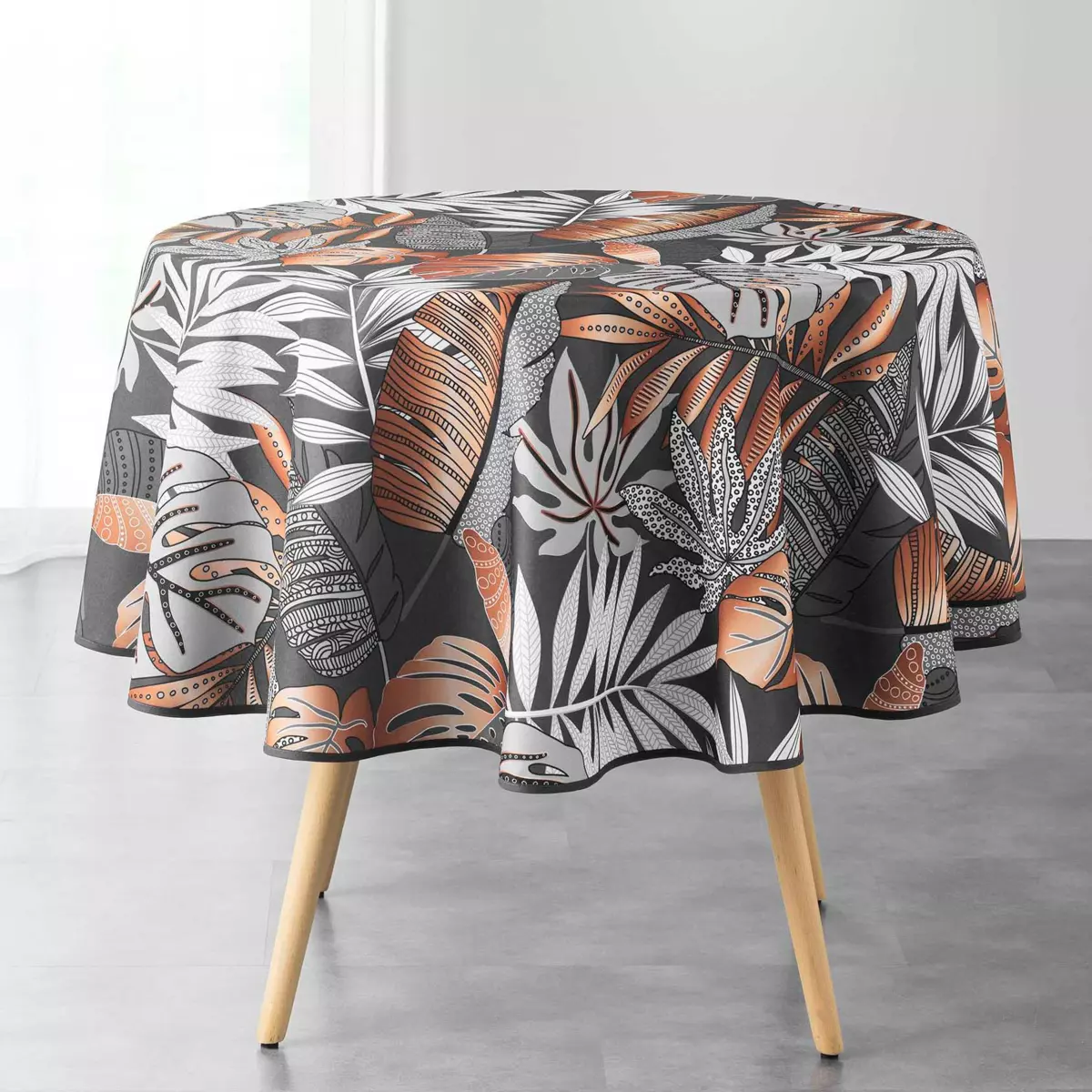 Tafelkleed rond Vlekbestendig (D180 cm) Alianor Grijs antraciet 2