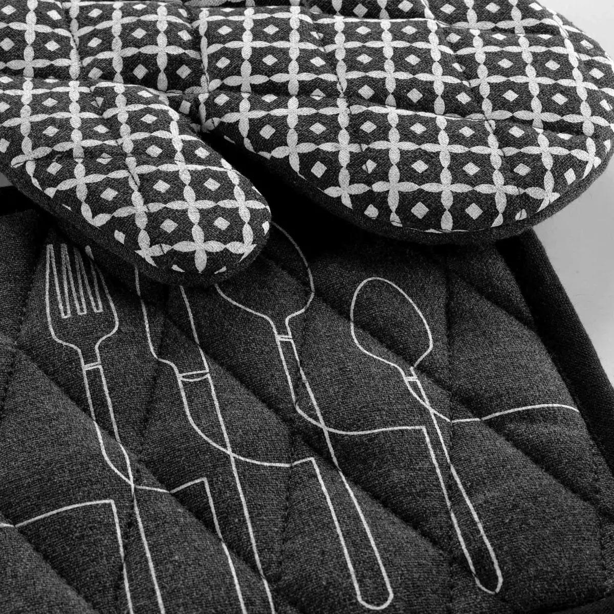 Gant et manique coton recyclé Cuisiline Gris anthracite 4