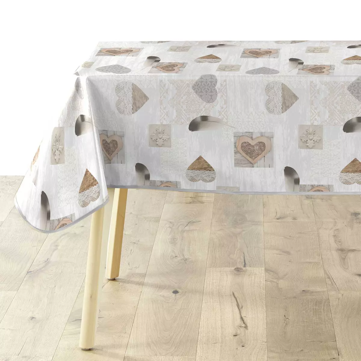 Nappe rectangulaire PVC (L240 cm) Delicia Taupe 3