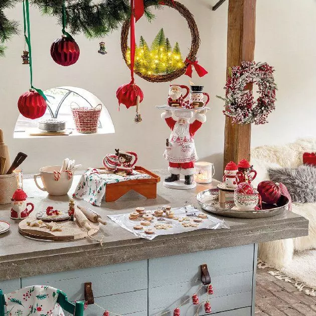 Kerstkrans Berijpt rood 40 cm 2