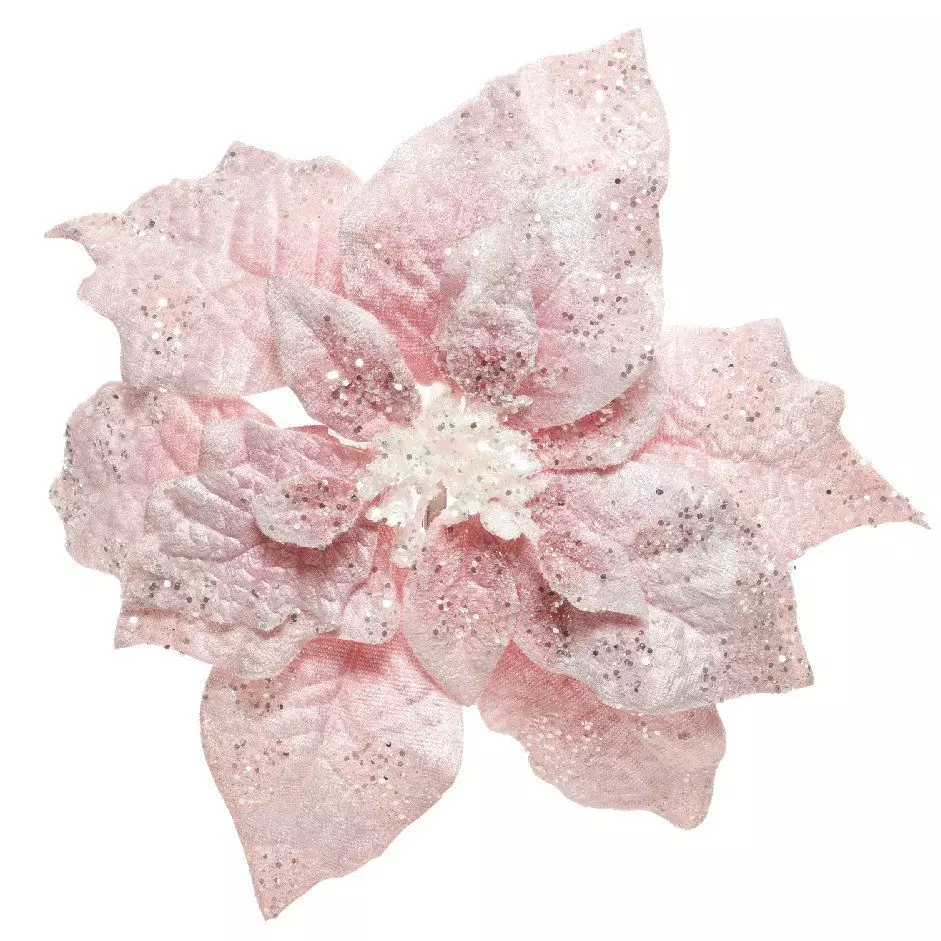 Fiore di Natale  a clips Rosa cipria 3