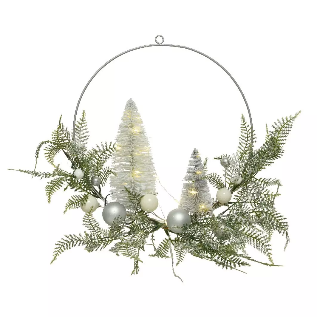 Corona de Navidad luminosa Soraya Blanco cálido 2