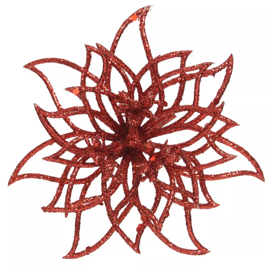 Fiore di Natale Chic a clips Rosso 1