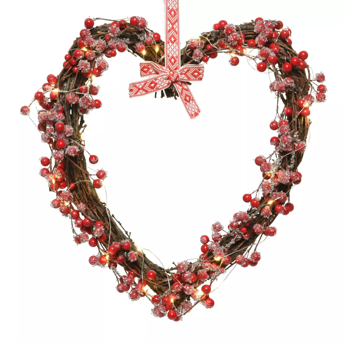 Couronne de Noël lumineuse Shana Blanc chaud 1