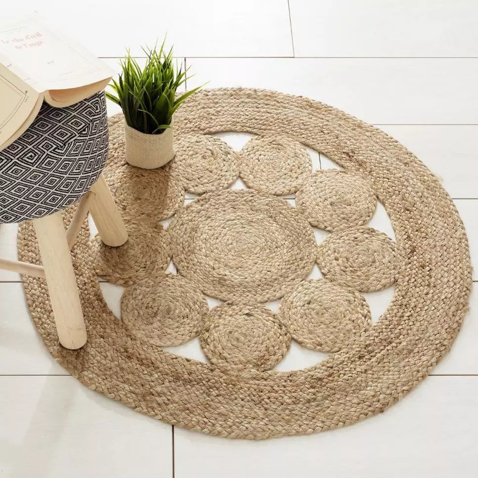 Tapis jute (D80 cm) Giusti Beige naturel 1