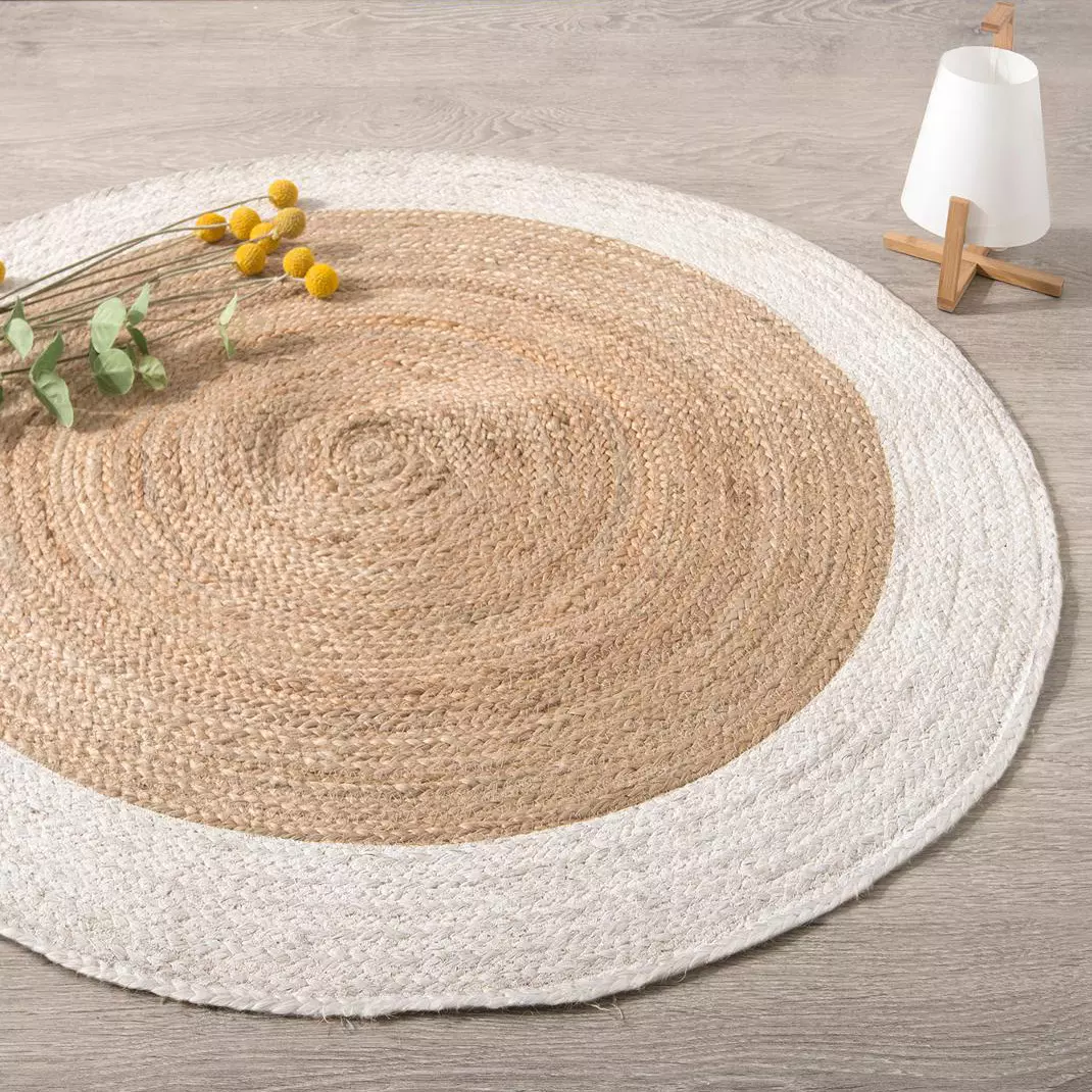 Tappeto juta (D120 cm) Bord Bianco 1