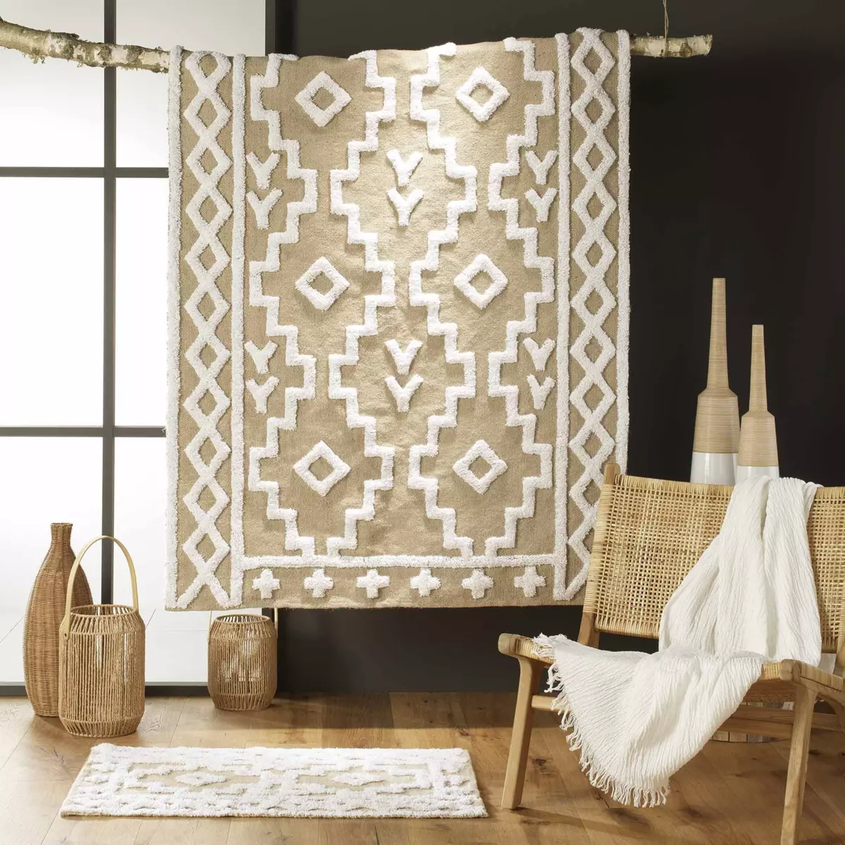 Alfombra yute (170 cm) Medine Beige