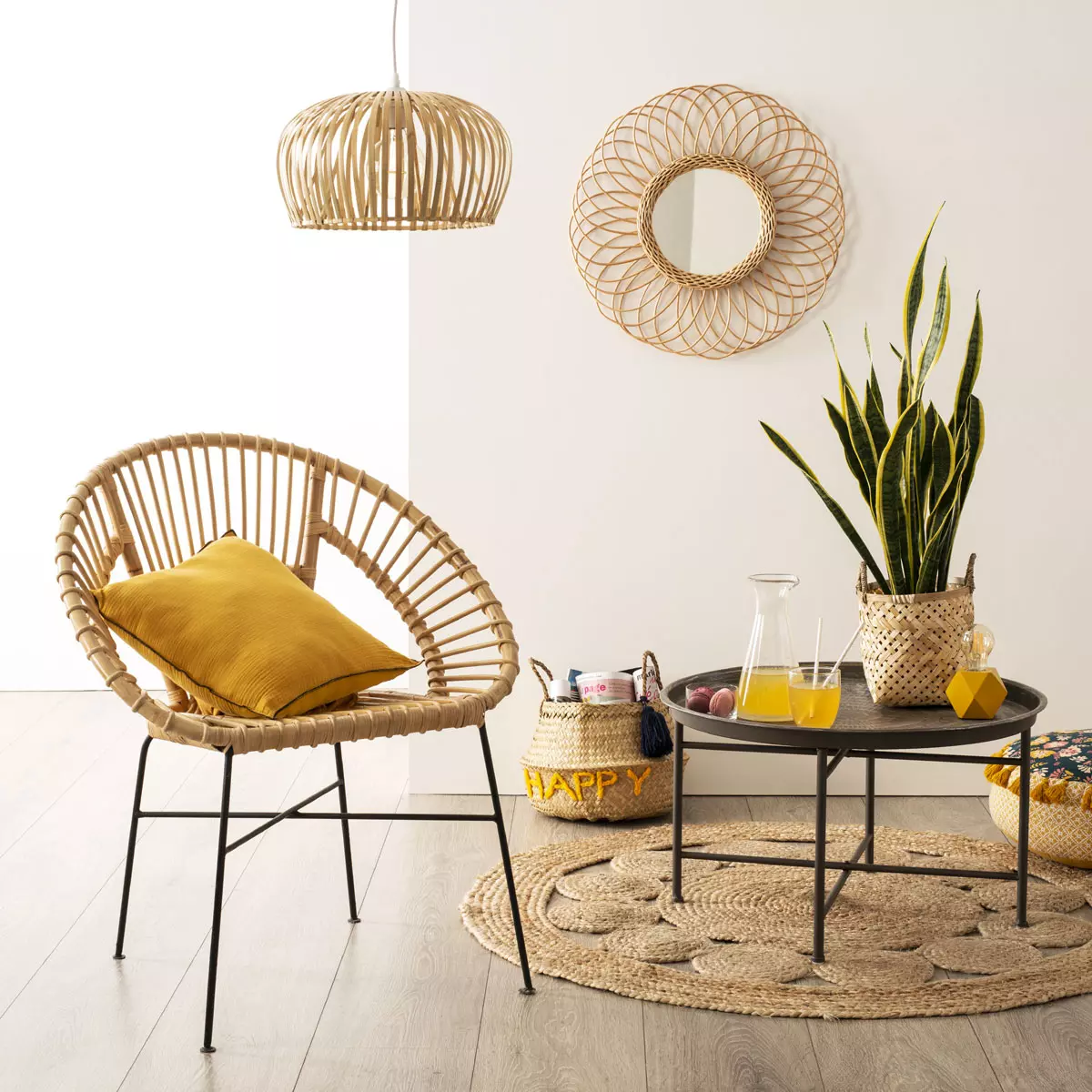 Tappeto juta (Ø120 cm) Vent Beige naturale 3