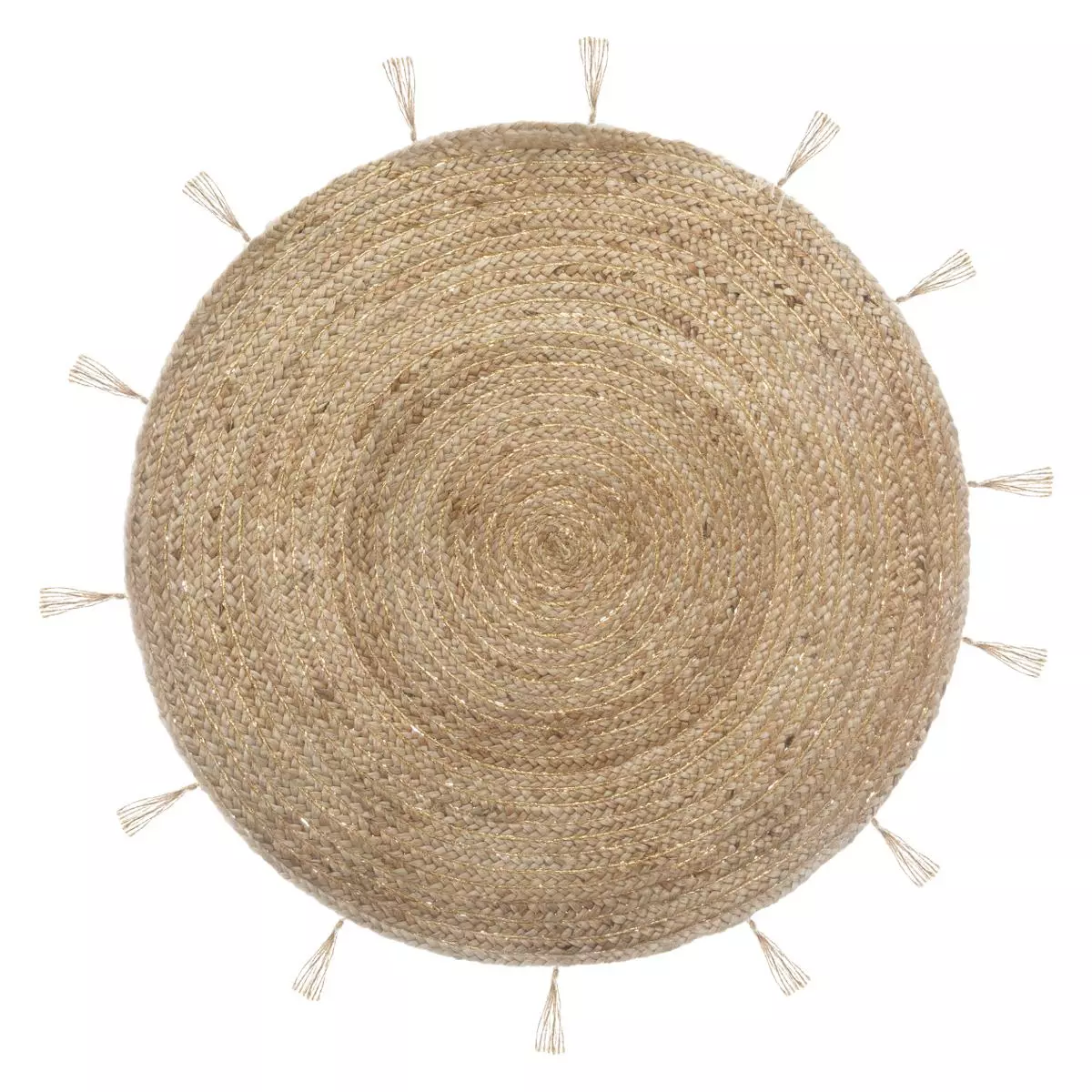 Juteteppich (D80 cm) Lurex Cosy Beige 4