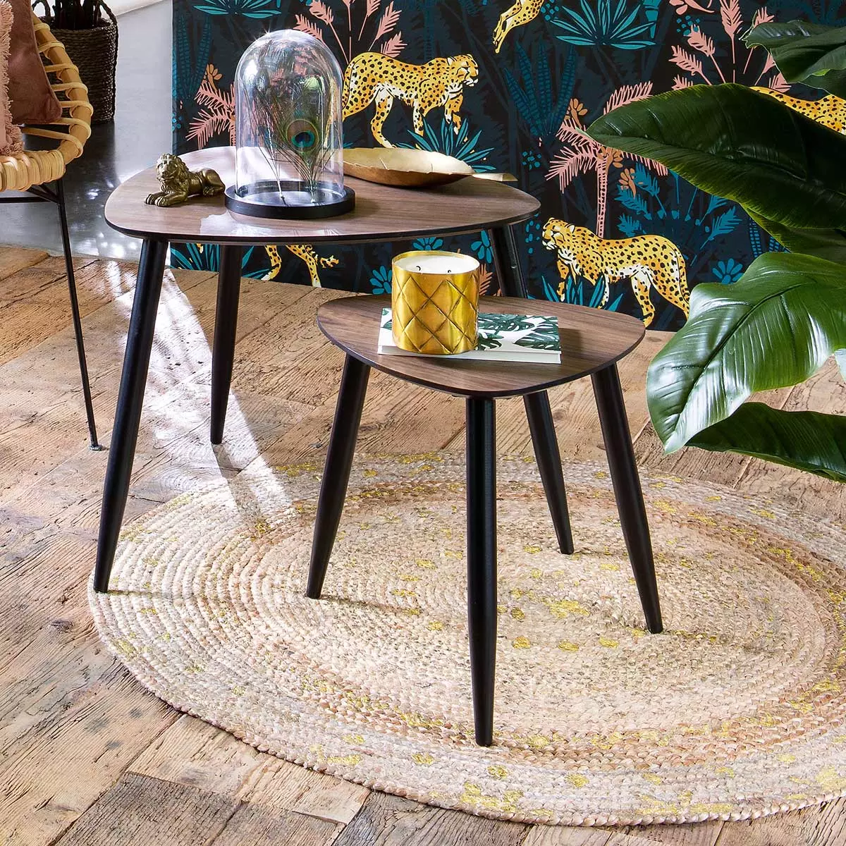 Alfombra yute (D115 cm) Gold Shine Oro 2
