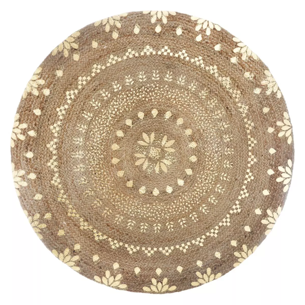 Juteteppich (D115 cm) Gold Shine Gold 4