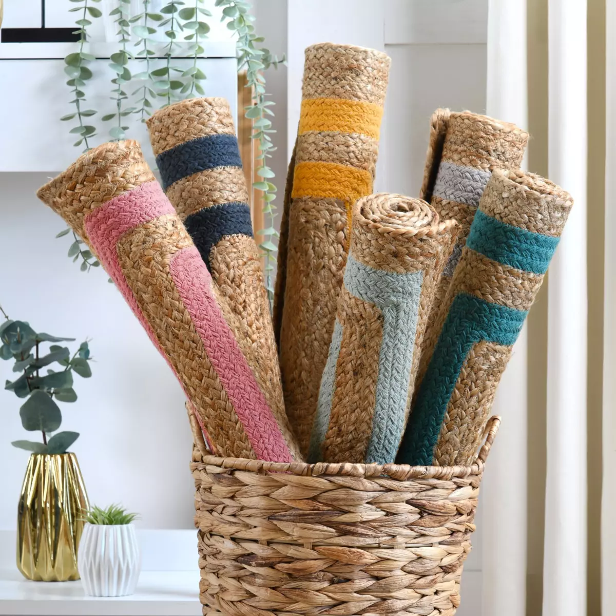 Tapis de salon jute (90 cm) Berry Vert émeraude 2