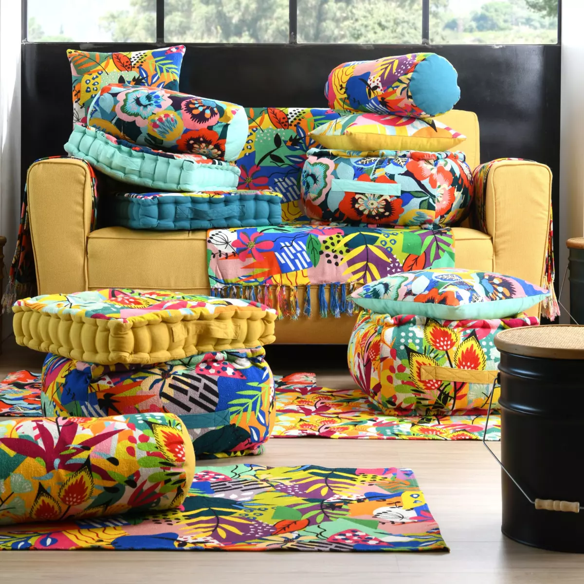 Tapijt katoen (90 cm) Popart Eendblauw 4